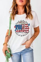 USA Graphic Round Neck Tee Woman T Shirts