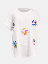 Women's White Sequin Volleyball Graphic T-Shirt Woman T Shirts