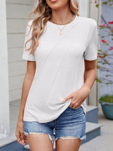 Womens White Short Sleeve T Shirt Basic Stretchy Rayon Blend White Woman T Shirts