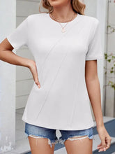 Womens White Short Sleeve T Shirt Basic Stretchy Rayon Blend Woman T Shirts