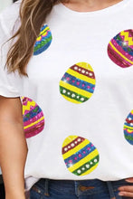 Womens White T Shirt with Easter Egg Pattern Woman T Shirts