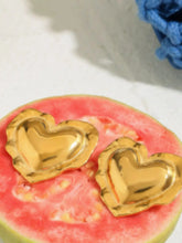 18K Gold-Plated Heart Shaped Stud Earrings