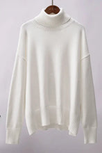 Turtle Neck Dropped Shoulder Sweater Sweater Pullovers