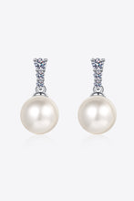 Moissanite Pearl Drop Earrings Silver One Size