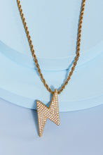 Brass Lightning Pendant Necklace Gold One Size