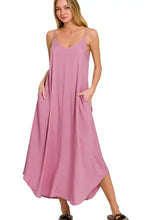 Zenana Woven Arc Hem Cami Dress With Flowy Pockets LT ROSE Woman Casual Dress