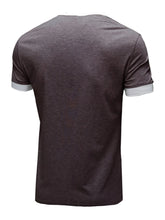 Men's Contrast Trim Henley Top