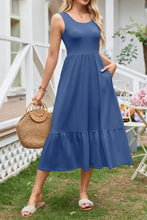 Round Neck Wide Strap Tank Dress Casual Dresses