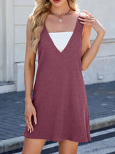 V-Neck Wide Strap Overalls Dress Casual Dresses