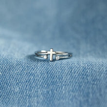 925 Sterling Silver Cross Ring Silver One Size