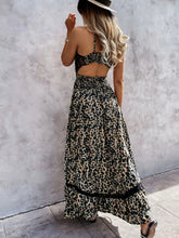 Leopard Print Sleeveless Maxi Dress with Lace Trim Woman Maxi Dress