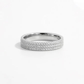 Inlaid Zircon 925 Sterling Silver Ring Silver