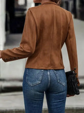Decorative Button Open Front Long Sleeve Jacket Woman Outerwear