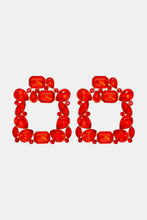 Geometrical Shape Zinc Alloy Dangle Earrings Red One Size