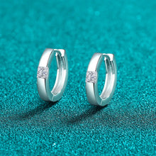 925 Sterling Silver Moissanite Huggie Earrings Silver One Size