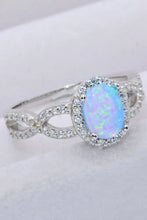 925 Sterling Silver Opal Halo Ring Rings