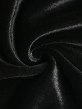 Black velvet wide-leg drawstring pants with soft plush texture and subtle sheen suitable for care instructions overview