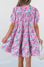 Printed Short Sleeve Mini Shirt Dress Casual Dresses