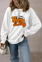 GAME DAY Football Round Neck Long Sleeve Sweatshirt Woman Sweatshirts