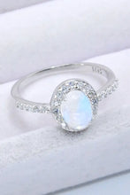 925 Sterling Silver Natural Moonstone Halo Ring Silver Rings