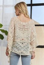 ADORA Boat Neck Crochet Lace Cover Up Woman Outerwear