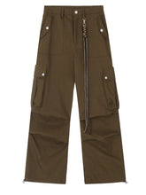 Men's Wide Leg Cargo Pants Brown