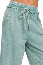 Zenana Washed French Terry Palazzo With Pockets