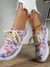 Tropical Leaf Print Canvas Sneakers Woman Sneakers