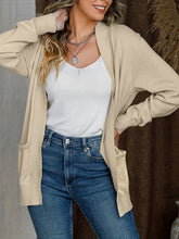 Open Front Long Sleeve Sweater Cardigan Tan