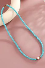 Turquoise & Pearl Necklace Sky Blue One Size Necklaces