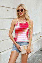 Contrast Striped Round Neck Cami Tanks & Camis