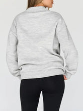 Mock Neck Drop Shoulder Long Sleeve Sweatshirt Woman Sweatshirts
