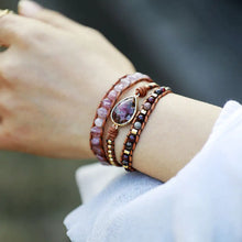 Natural Stone Layered Bracelet Deep Red One Size Necklaces