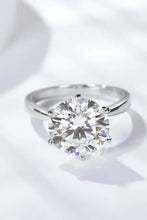 Platinum-Plated 5 Carat Moissanite Solitaire Ring Rings
