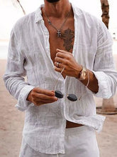 Men's Full Size Button Up Long Sleeve Shirt Plus Size White