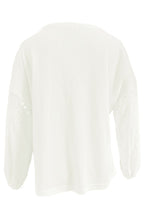 Shiny Openwork Dropped Shoulder Boat Neck Blouse Woman Blouses
