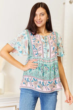 Perfee Floral Tie Neck Short Sleeve Blouse Woman Blouses