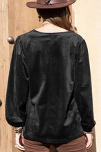 Notched Neck Long Sleeve Blouse Woman Blouses