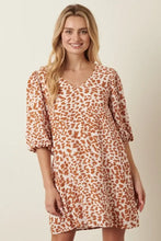 Mittoshop Animal Print Puff Sleeve Mini Dress MUSTARD Casual Dresses
