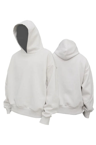 Men's Drop Shoulder Long Sleeve Hoodie Light Gray