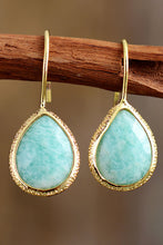 Handmade Natural Stone Teardrop Earrings Aqua One Size