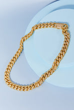 Brass Curb Chain Necklace Gold One Size