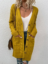 Cable-Knit Button Down Cardigan with Pockets Woman Outerwear