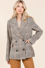 Mittoshop Plaid Double Breasted Relaxed Fit Blazer Woman Outerwear