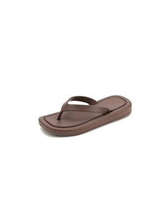 Toe Post Flats Slippers Brown Woman Slippers