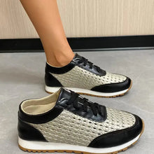Breathable Lace Up Sneakers Black Woman Sneakers