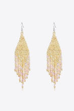 Beaded Dangle Earrings Light Yellow One Size