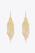 Beaded Dangle Earrings Light Yellow One Size Earrings