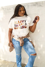 Simply Love Full Size HAPPY THANKS GIVING Short Sleeve T-Shirt White