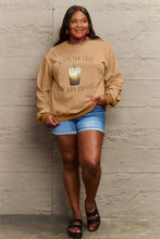 Simply Love Full Size NEVER TOO COLD FOR ICED COFFEE Round Neck Sweatshirt Woman Sweatshirts
